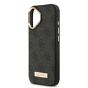 Apple iPhone 17 Uyumlu Kılıf Guess Orjinal Lisanslı M-safe Şarj Özellikli 4G Desenli PU Metal Plaka Klasik Logolu Kapak - 12
