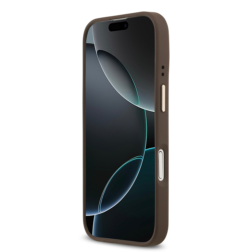 Apple iPhone 17 Uyumlu Kılıf Guess Orjinal Lisanslı M-safe Şarj Özellikli 4G Desenli PU Metal Plaka Klasik Logolu Kapak - 16