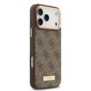 Apple iPhone 17 Pro Max Uyumlu Kılıf Guess Orjinal Lisanslı M-safe Şarj Özellikli 4G Desenli PU Metal Plaka Klasik Logolu Kapak - 2
