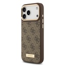 Apple iPhone 17 Pro Max Uyumlu Kılıf Guess Orjinal Lisanslı M-safe Şarj Özellikli 4G Desenli PU Metal Plaka Klasik Logolu Kapak - 6