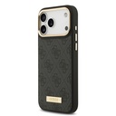 Apple iPhone 17 Pro Max Uyumlu Kılıf Guess Orjinal Lisanslı M-safe Şarj Özellikli 4G Desenli PU Metal Plaka Klasik Logolu Kapak - 7