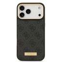 Apple iPhone 17 Pro Max Uyumlu Kılıf Guess Orjinal Lisanslı M-safe Şarj Özellikli 4G Desenli PU Metal Plaka Klasik Logolu Kapak - 8