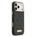 Apple iPhone 17 Pro Max Uyumlu Kılıf Guess Orjinal Lisanslı M-safe Şarj Özellikli 4G Desenli PU Metal Plaka Klasik Logolu Kapak - 9