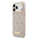 Apple iPhone 17 Pro Max Uyumlu Kılıf Guess Orjinal Lisanslı M-safe Şarj Özellikli 4G Desenli PU Metal Plaka Klasik Logolu Kapak - 13