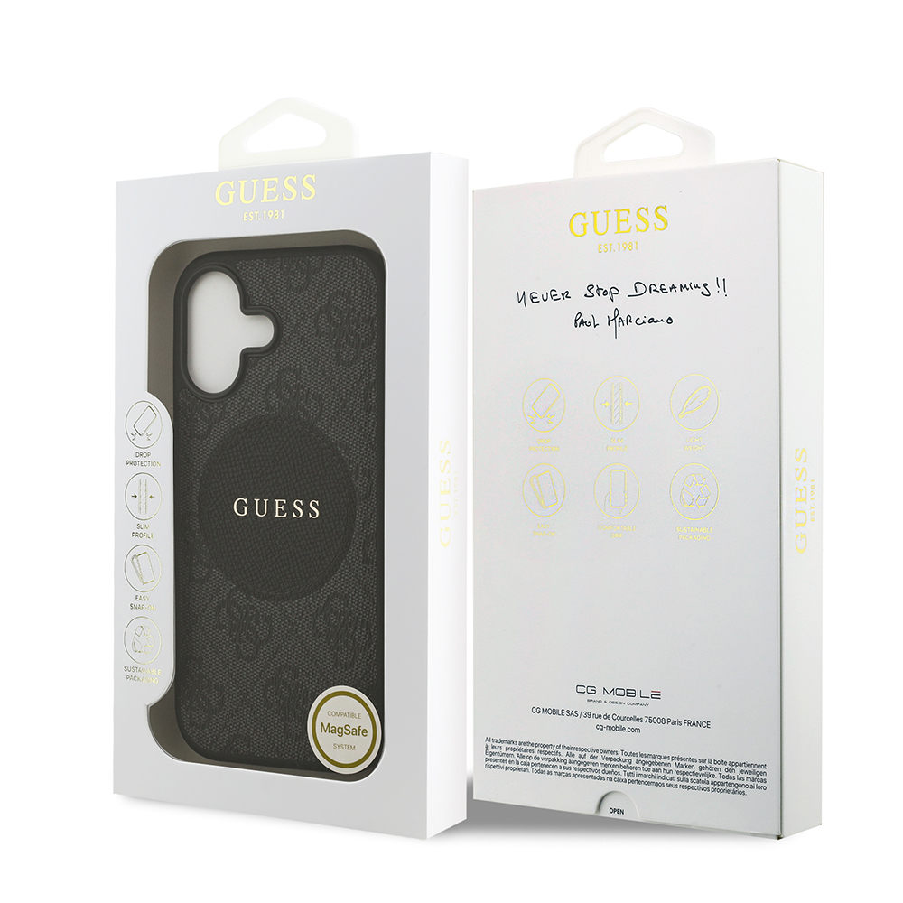 Apple iPhone 17 Uyumlu Kılıf Guess Orjinal Lisanslı M-safe Şarj Özellikli Yazı Logolu Circle Classic Kapak - 19