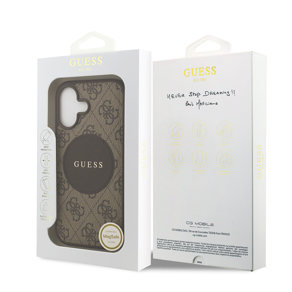 Apple iPhone 17 Uyumlu Kılıf Guess Orjinal Lisanslı M-safe Şarj Özellikli Yazı Logolu Circle Classic Kapak - 20
