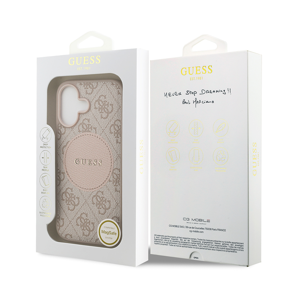 Apple iPhone 17 Uyumlu Kılıf Guess Orjinal Lisanslı M-safe Şarj Özellikli Yazı Logolu Circle Classic Kapak - 21