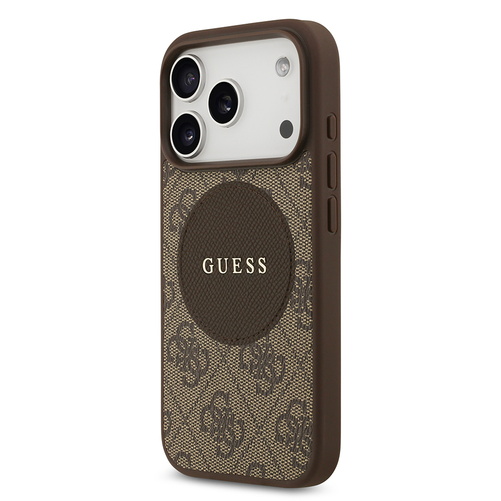 Apple iPhone 17 Pro Uyumlu Kılıf Guess Orjinal Lisanslı M-safe Şarj Özellikli Yazı Logolu Circle Classic Kapak - 7