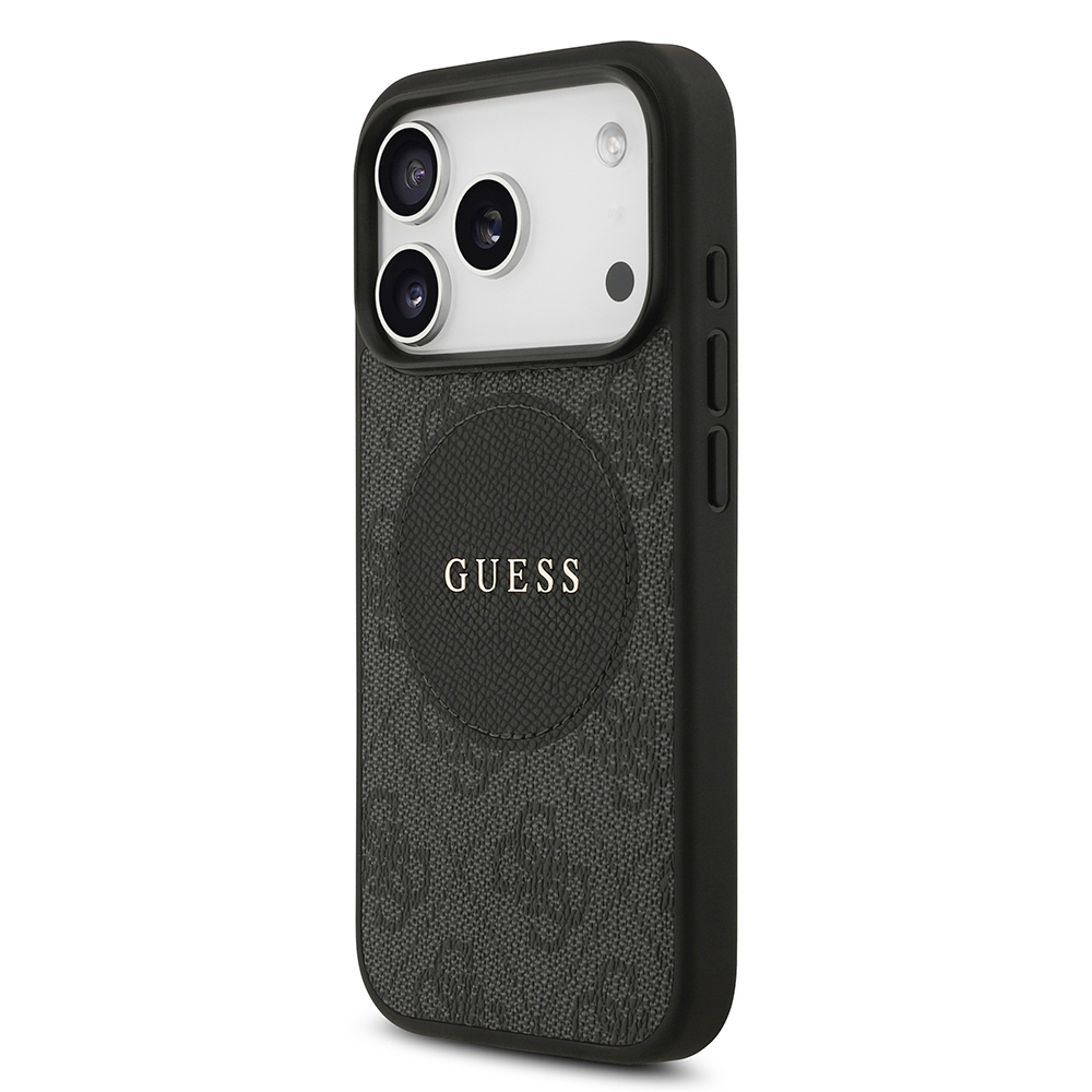 Apple iPhone 17 Pro Uyumlu Kılıf Guess Orjinal Lisanslı M-safe Şarj Özellikli Yazı Logolu Circle Classic Kapak - 13