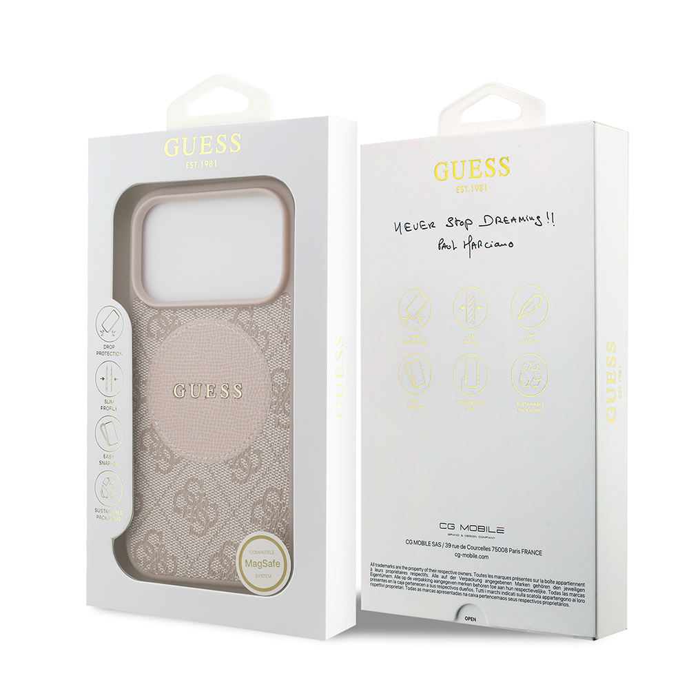 Apple iPhone 17 Pro Uyumlu Kılıf Guess Orjinal Lisanslı M-safe Şarj Özellikli Yazı Logolu Circle Classic Kapak - 19