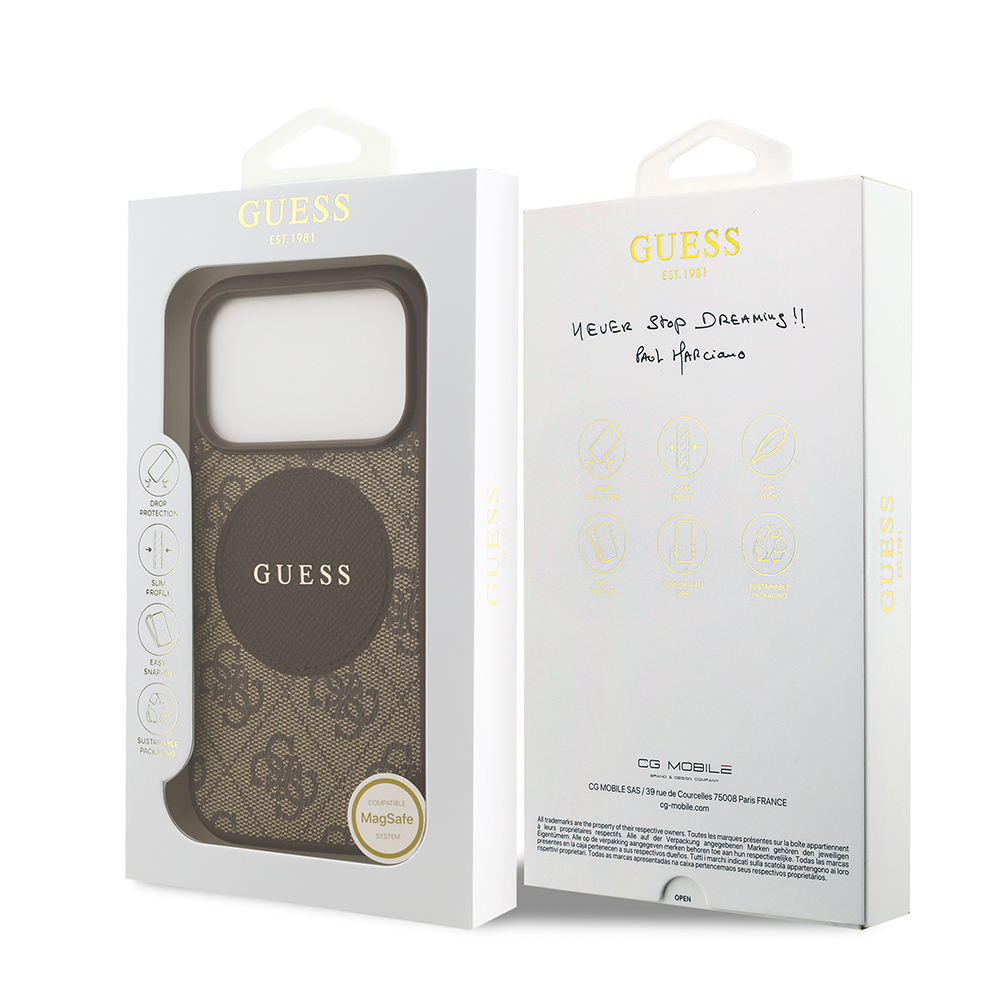 Apple iPhone 17 Pro Uyumlu Kılıf Guess Orjinal Lisanslı M-safe Şarj Özellikli Yazı Logolu Circle Classic Kapak - 20