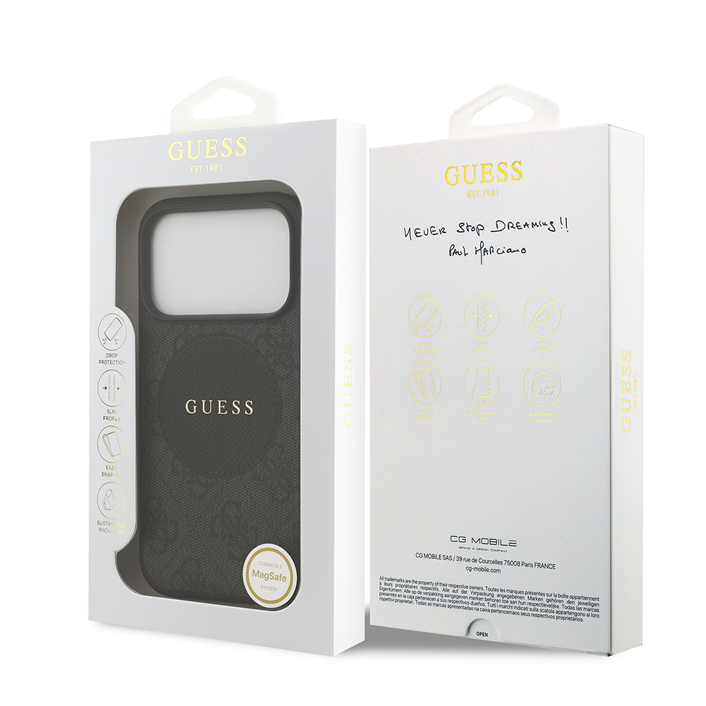 Apple iPhone 17 Pro Uyumlu Kılıf Guess Orjinal Lisanslı M-safe Şarj Özellikli Yazı Logolu Circle Classic Kapak - 21