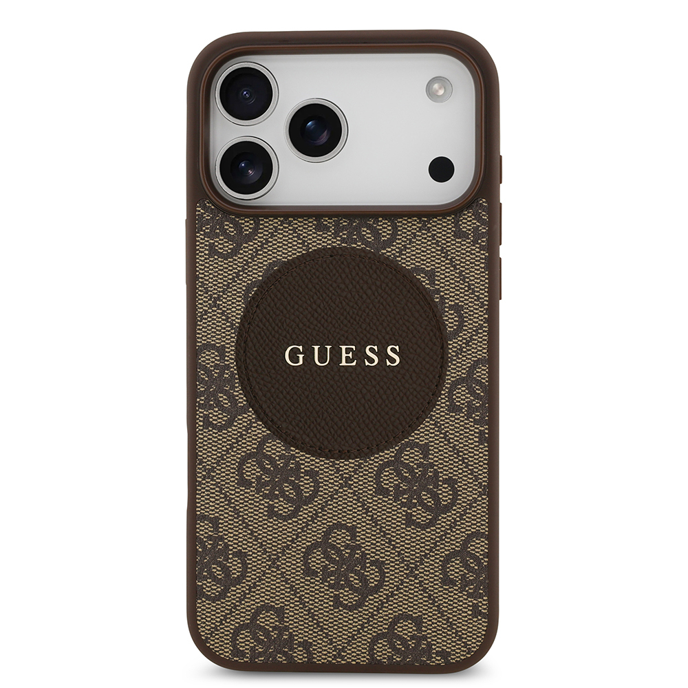 Apple iPhone 17 Pro Max Uyumlu Kılıf Guess Orjinal Lisanslı M-safe Şarj Özellikli Yazı Logolu Circle Classic Kapak - 1