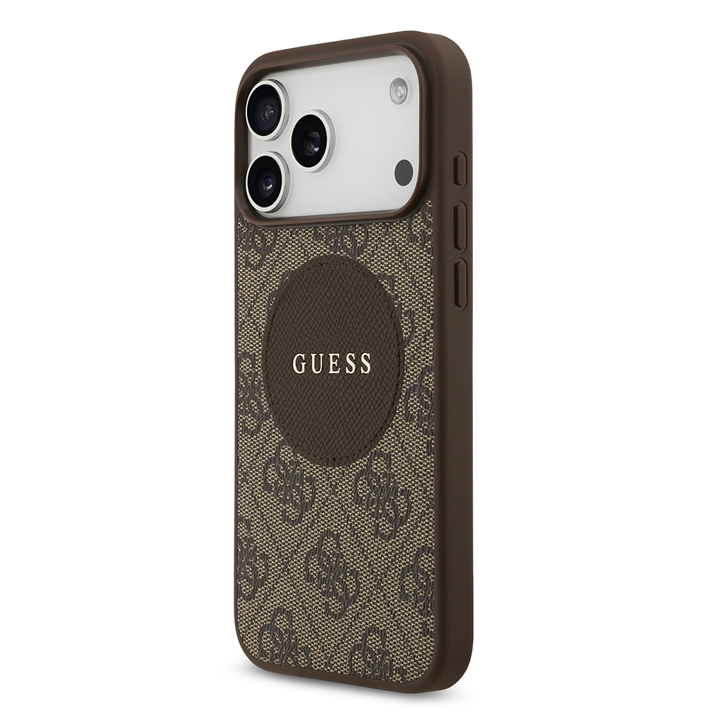 Apple iPhone 17 Pro Max Uyumlu Kılıf Guess Orjinal Lisanslı M-safe Şarj Özellikli Yazı Logolu Circle Classic Kapak - 3