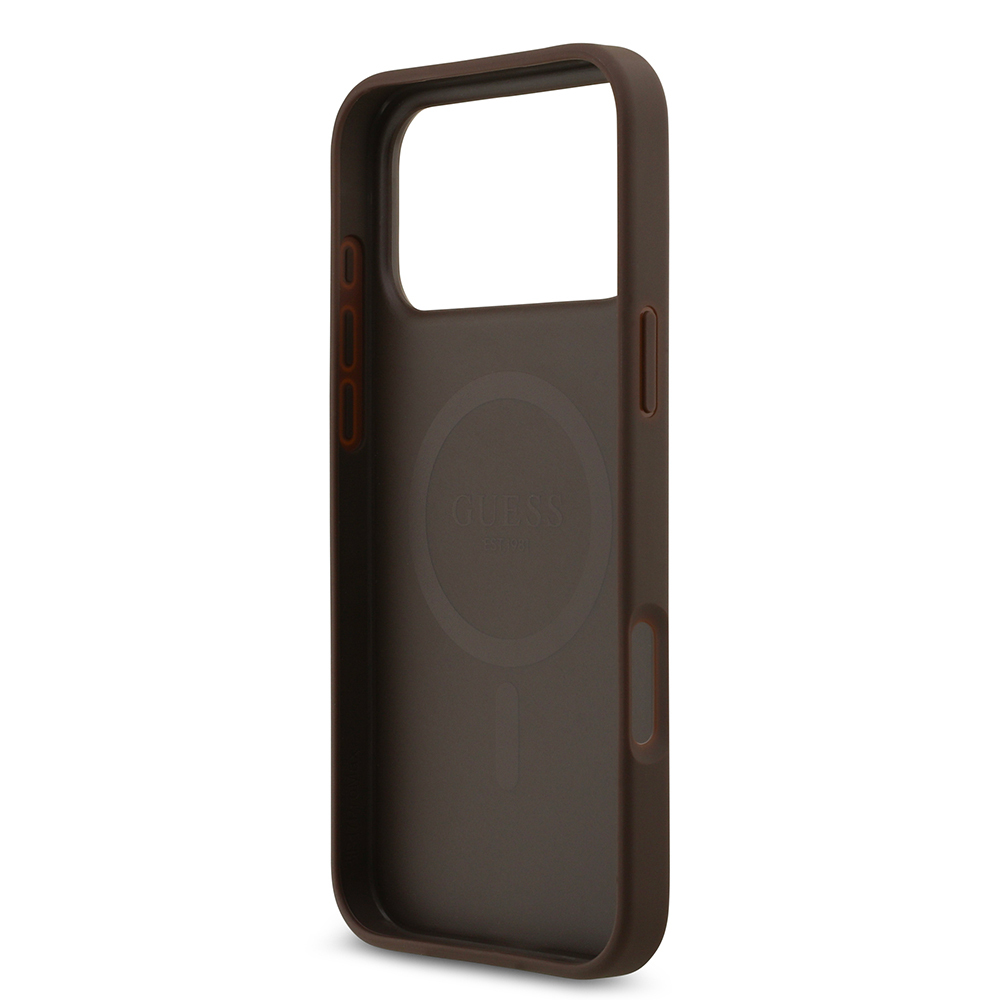Apple iPhone 17 Pro Max Uyumlu Kılıf Guess Orjinal Lisanslı M-safe Şarj Özellikli Yazı Logolu Circle Classic Kapak - 6