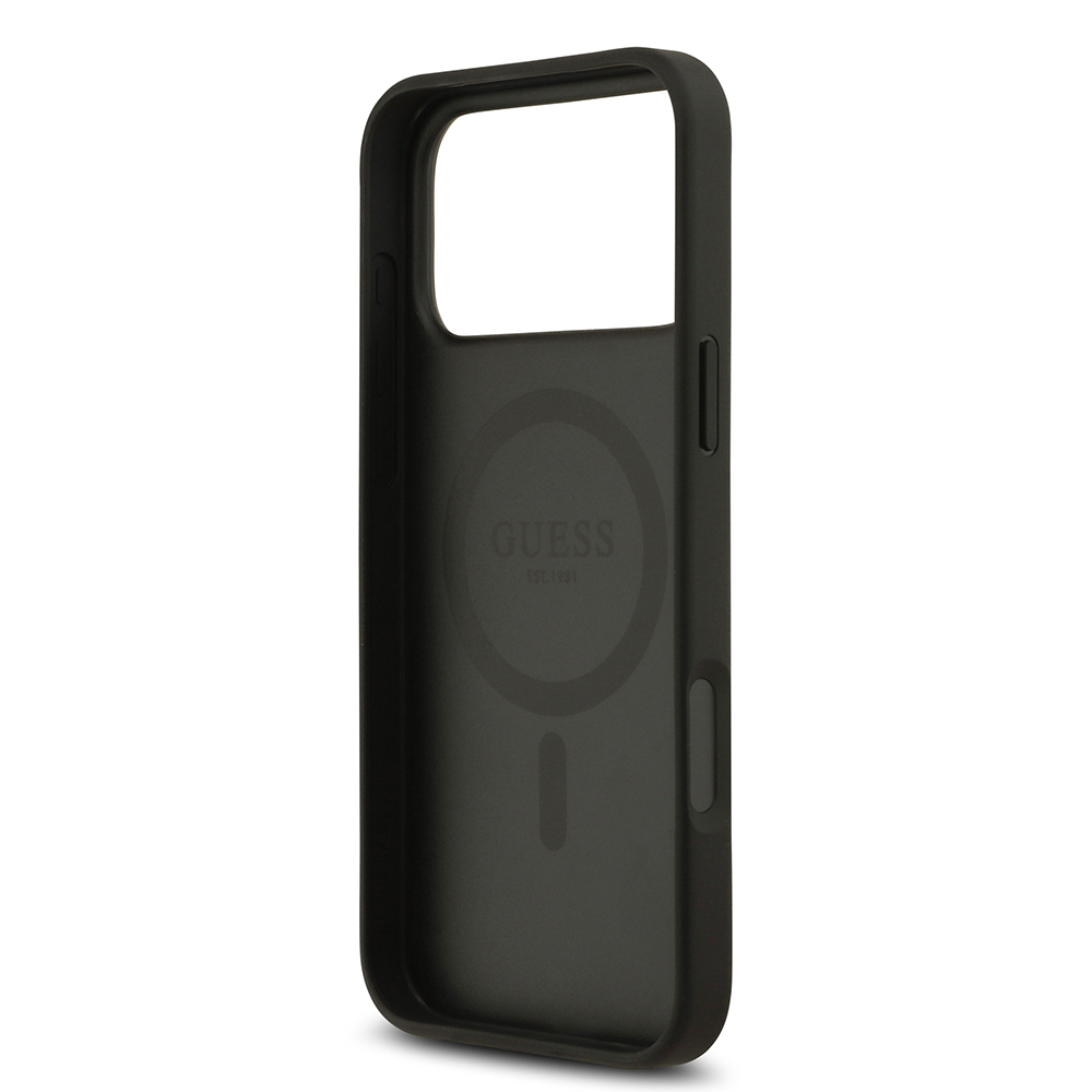 Apple iPhone 17 Pro Max Uyumlu Kılıf Guess Orjinal Lisanslı M-safe Şarj Özellikli Yazı Logolu Circle Classic Kapak - 12