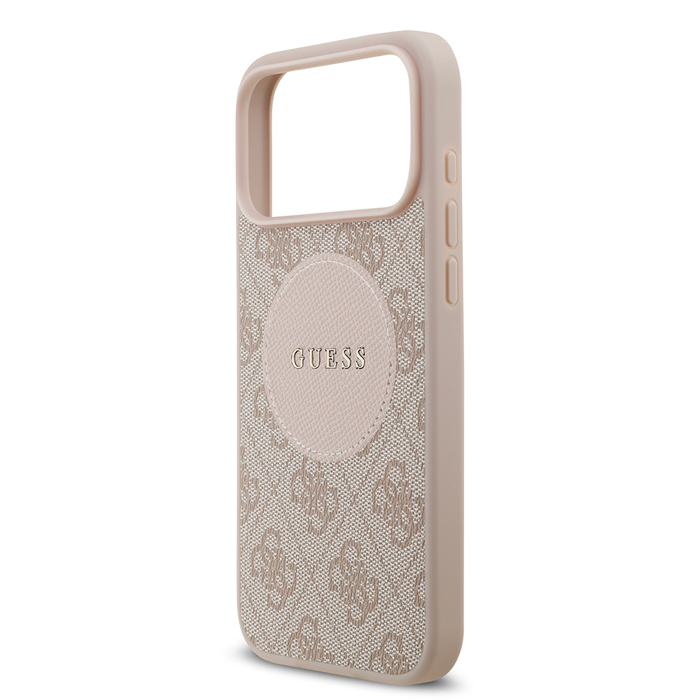 Apple iPhone 17 Pro Max Uyumlu Kılıf Guess Orjinal Lisanslı M-safe Şarj Özellikli Yazı Logolu Circle Classic Kapak - 17