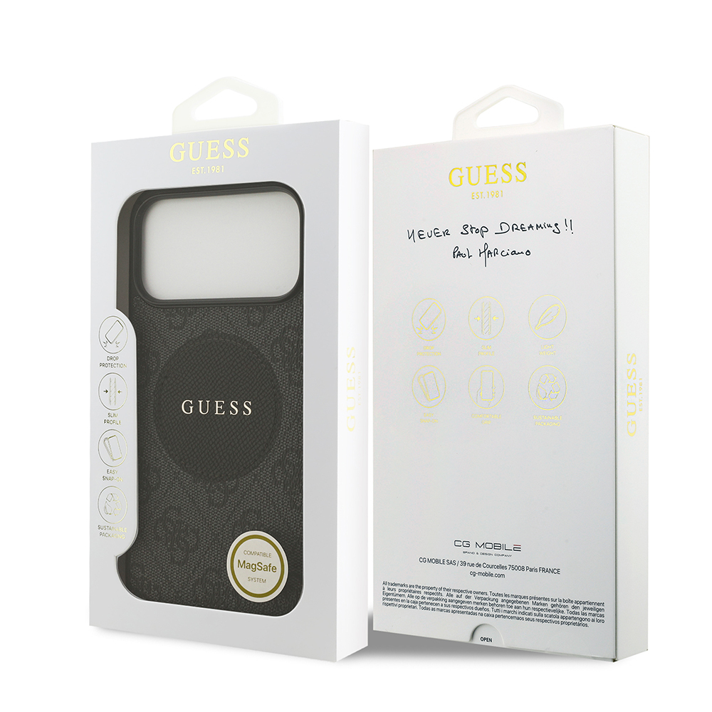 Apple iPhone 17 Pro Max Uyumlu Kılıf Guess Orjinal Lisanslı M-safe Şarj Özellikli Yazı Logolu Circle Classic Kapak - 20