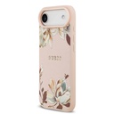 Apple iPhone 17 Air Uyumlu Kılıf Guess Orjinal Lisanslı M-safe Şarj Özellikli Taneli Çiçek Tasarımlı Metal Yazı Logolu Kapak - 1