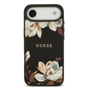 Apple iPhone 17 Air Uyumlu Kılıf Guess Orjinal Lisanslı M-safe Şarj Özellikli Taneli Çiçek Tasarımlı Metal Yazı Logolu Kapak - 9