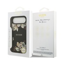 Apple iPhone 17 Air Uyumlu Kılıf Guess Orjinal Lisanslı M-safe Şarj Özellikli Taneli Çiçek Tasarımlı Metal Yazı Logolu Kapak - 14