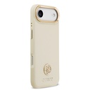 Apple iPhone 17 Air Uyumlu Kılıf Guess Orjinal Lisanslı M-safe Şarj Özellikli Grained Yazı ve Taşlı 4G Logolu Kapak - 3