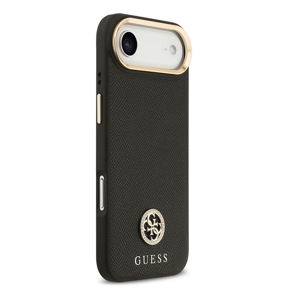 Apple iPhone 17 Air Uyumlu Kılıf Guess Orjinal Lisanslı M-safe Şarj Özellikli Grained Yazı ve Taşlı 4G Logolu Kapak - 10