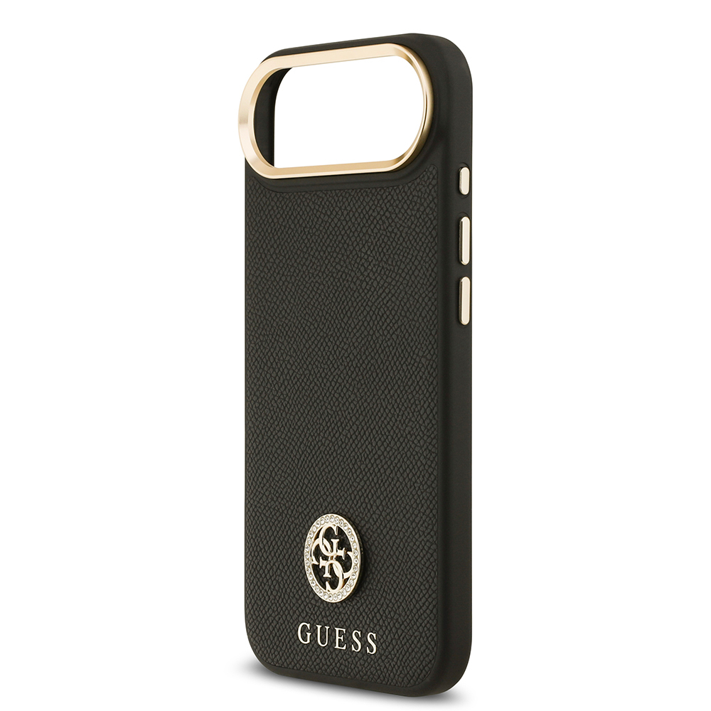 Apple iPhone 17 Air Uyumlu Kılıf Guess Orjinal Lisanslı M-safe Şarj Özellikli Grained Yazı ve Taşlı 4G Logolu Kapak - 12