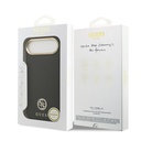 Apple iPhone 17 Air Uyumlu Kılıf Guess Orjinal Lisanslı M-safe Şarj Özellikli Grained Yazı ve Taşlı 4G Logolu Kapak - 14