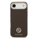 Apple iPhone 17 Air Uyumlu Kılıf Guess Orjinal Lisanslı M-safe Şarj Özellikli Grained Yazı ve Taşlı 4G Logolu Kapak - 16