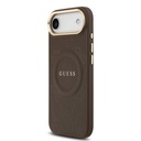 Apple iPhone 17 Air Uyumlu Kılıf Guess Orjinal Lisanslı M-safe Şarj Özellikli Sıcak Baskılı Yazı Logolu PU Deri Peony Kapak - 1