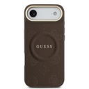 Apple iPhone 17 Air Uyumlu Kılıf Guess Orjinal Lisanslı M-safe Şarj Özellikli Sıcak Baskılı Yazı Logolu PU Deri Peony Kapak - 2