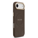 Apple iPhone 17 Air Uyumlu Kılıf Guess Orjinal Lisanslı M-safe Şarj Özellikli Sıcak Baskılı Yazı Logolu PU Deri Peony Kapak - 3