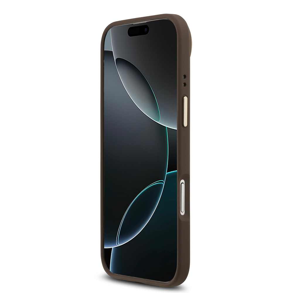 Apple iPhone 17 Air Uyumlu Kılıf Guess Orjinal Lisanslı M-safe Şarj Özellikli Sıcak Baskılı Yazı Logolu PU Deri Peony Kapak - 4