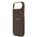 Apple iPhone 17 Air Uyumlu Kılıf Guess Orjinal Lisanslı M-safe Şarj Özellikli Sıcak Baskılı Yazı Logolu PU Deri Peony Kapak - 5