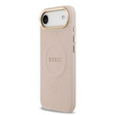 Apple iPhone 17 Air Uyumlu Kılıf Guess Orjinal Lisanslı M-safe Şarj Özellikli Sıcak Baskılı Yazı Logolu PU Deri Peony Kapak - 7
