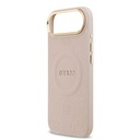 Apple iPhone 17 Air Uyumlu Kılıf Guess Orjinal Lisanslı M-safe Şarj Özellikli Sıcak Baskılı Yazı Logolu PU Deri Peony Kapak - 11