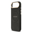 Apple iPhone 17 Air Uyumlu Kılıf Guess Orjinal Lisanslı M-safe Şarj Özellikli Sıcak Baskılı Yazı Logolu PU Deri Peony Kapak - 17