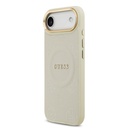 Apple iPhone 17 Air Uyumlu Kılıf Guess Orjinal Lisanslı M-safe Şarj Özellikli Sıcak Baskılı Yazı Logolu PU Deri Peony Kapak - 22