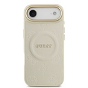 Apple iPhone 17 Air Uyumlu Kılıf Guess Orjinal Lisanslı M-safe Şarj Özellikli Sıcak Baskılı Yazı Logolu PU Deri Peony Kapak - 23