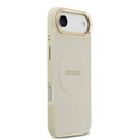Apple iPhone 17 Air Uyumlu Kılıf Guess Orjinal Lisanslı M-safe Şarj Özellikli Sıcak Baskılı Yazı Logolu PU Deri Peony Kapak - 24