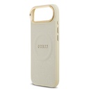 Apple iPhone 17 Air Uyumlu Kılıf Guess Orjinal Lisanslı M-safe Şarj Özellikli Sıcak Baskılı Yazı Logolu PU Deri Peony Kapak - 26