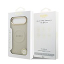 Apple iPhone 17 Air Uyumlu Kılıf Guess Orjinal Lisanslı M-safe Şarj Özellikli Sıcak Baskılı Yazı Logolu PU Deri Peony Kapak - 28