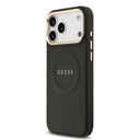 Apple iPhone 17 Pro Max Uyumlu Kılıf Guess Orjinal Lisanslı M-safe Şarj Özellikli Sıcak Baskılı Yazı Logolu PU Deri Peony Kapak - 1