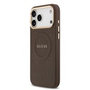 Apple iPhone 17 Pro Max Uyumlu Kılıf Guess Orjinal Lisanslı M-safe Şarj Özellikli Sıcak Baskılı Yazı Logolu PU Deri Peony Kapak - 7