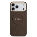 Apple iPhone 17 Pro Max Uyumlu Kılıf Guess Orjinal Lisanslı M-safe Şarj Özellikli Sıcak Baskılı Yazı Logolu PU Deri Peony Kapak - 8