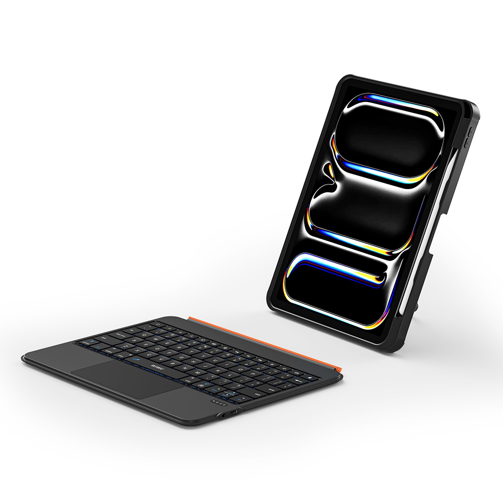 Apple iPad Pro 12.9 2020 Uyumlu (4.Nesil) Wiwu MK-007 Combo Pro Kalem Bölmeli Klavyeli Standlı Kılıf - 3