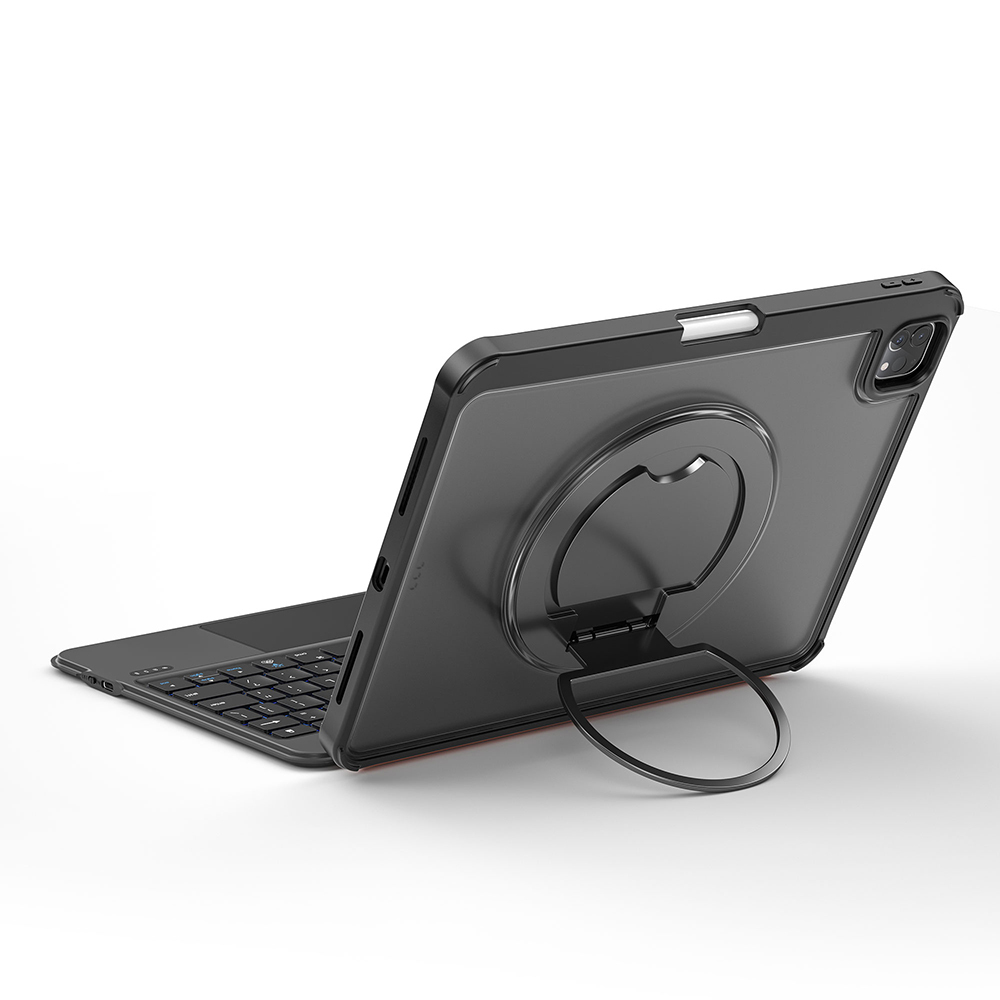 Apple iPad Pro 12.9 2021 Uyumlu (5.Nesil) Wiwu MK-007 Combo Pro Kalem Bölmeli Klavyeli Standlı Kılıf - 7