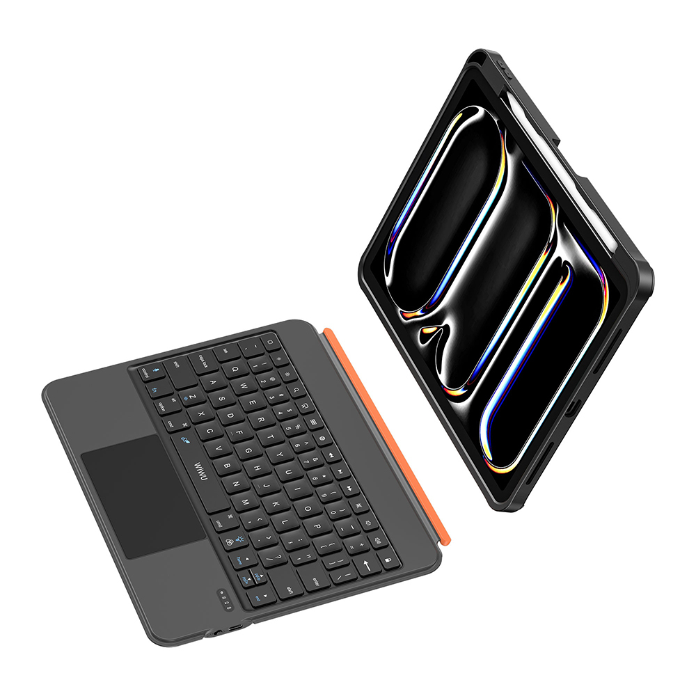 Apple iPad Air 13 2025 M3 Uyumlu Wiwu MK-007 Combo Pro Kalem Bölmeli Klavyeli Standlı Kılıf - 2
