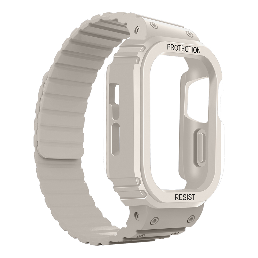 Apple Watch 10 42mm Uyumlu KRD-142 Airbag Tasarımlı Kasa Koruyuculu Silikon Kordon - 10